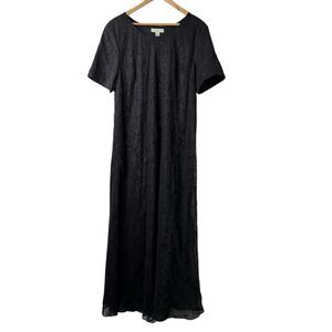 VTG 90s Floral Velvet Burnout Overlay Maxi Dress 18W Whimsygoth Fairy Grunge Y2K